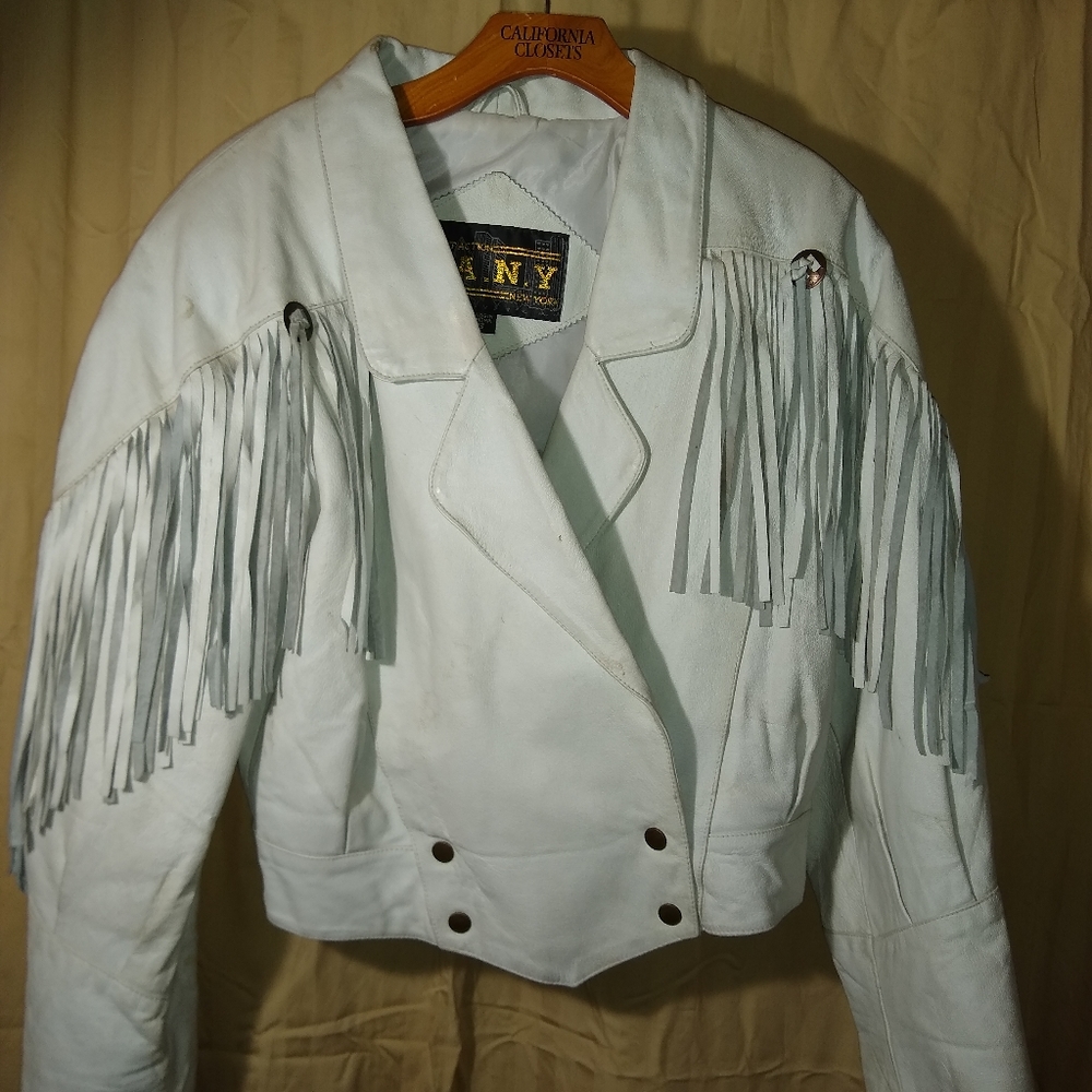 Vintage Leather Fringe  Jacket